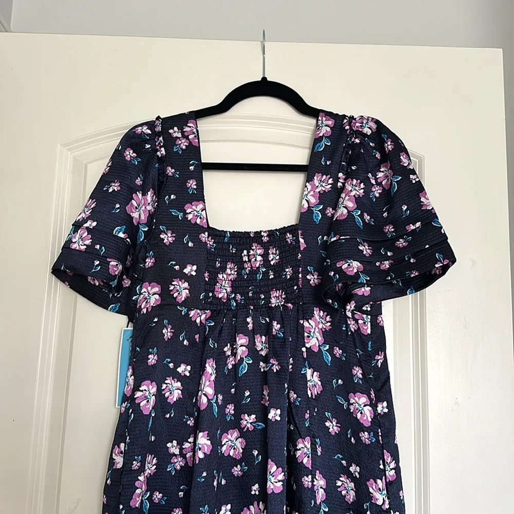 Draper James Crushed Satin Floral Dress - XS